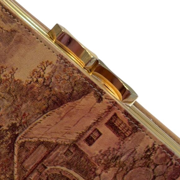 VTG Asian Landscape Wallet Renovation of Quanquelu Mountain Kiss Lock Closure - Picture 4 of 5
